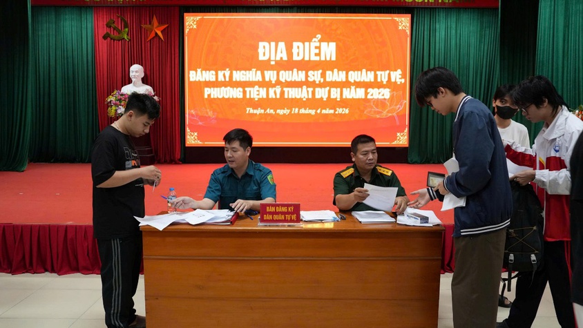 Xã Thuận An tổ chức đăng ký nghĩa vụ quân sự lần đầu; Đăng ký Dân quân tự vệ và phương tiện kỹ thuật dự bị năm 2026