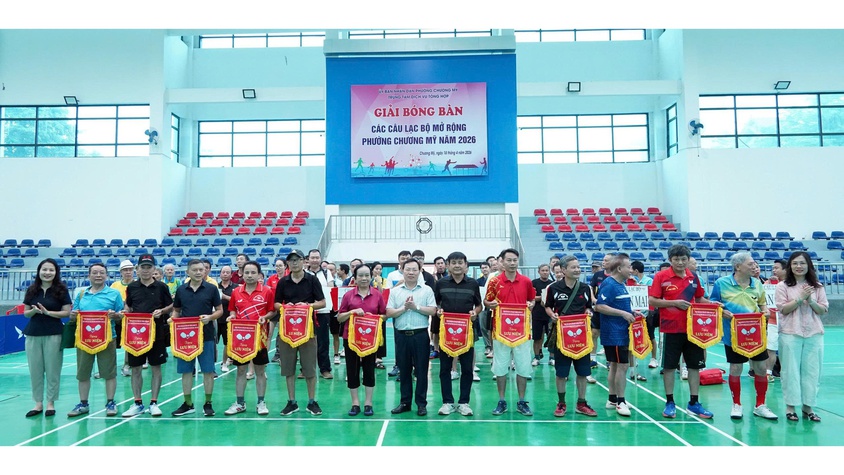 Phường Chương Mỹ khai mạc giải bóng bàn các câu lạc bộ mở rộng năm 2026