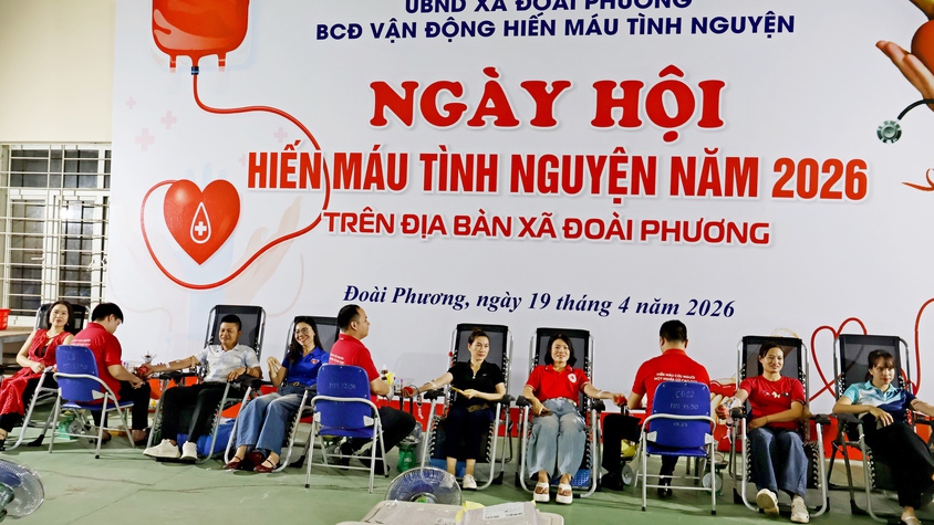 Lan tỏa tinh thần nhân ái qua Ngày hội hiến máu tình nguyện xã Đoài Phương năm 2026