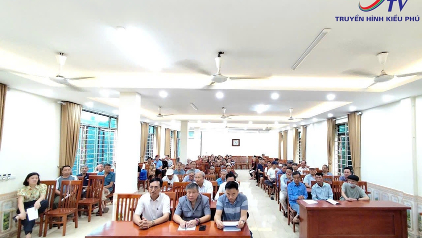 Ban quản lý đầu tư- Hạ tầng xã Kiều Phú tổ chức họp dân triển khai chính sách bồi thường, hỗ trợ GPMB Dự án xây dựng cơ sở 2 Học viện Y- Dược học cổ truyền Việt Nam