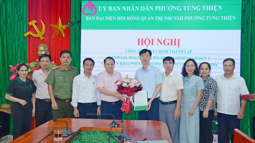Thành lập Ban đai diện HĐQT ngân hàng chính sách xã hội phường Tùng Thiện