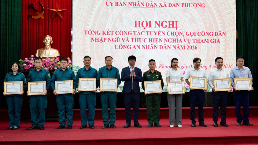 Xã Đan Phượng tổng kết công tác tuyển chọn, gọi công dân nhập ngũ và thực hiện nghĩa vụ tham gia Công an nhân dân năm 2026.