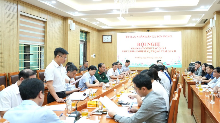 Xã Sơn Đồng giao ban quý I và triển khai nhiệm vụ trọng tâm quý II năm 2026