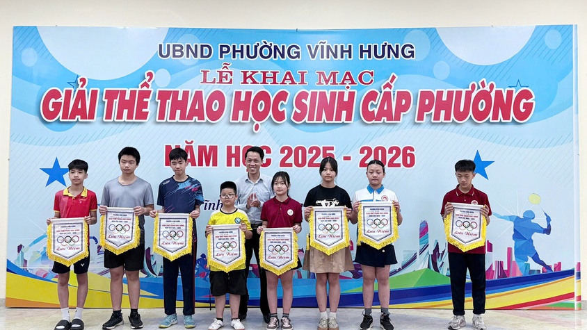 PHƯỜNG VĨNH HƯNG TỔ CHỨC KHAI MẠC GIẢI THỂ THAO HỌC SINH CẤP PHƯỜNG NĂM HỌC 2025 – 2026