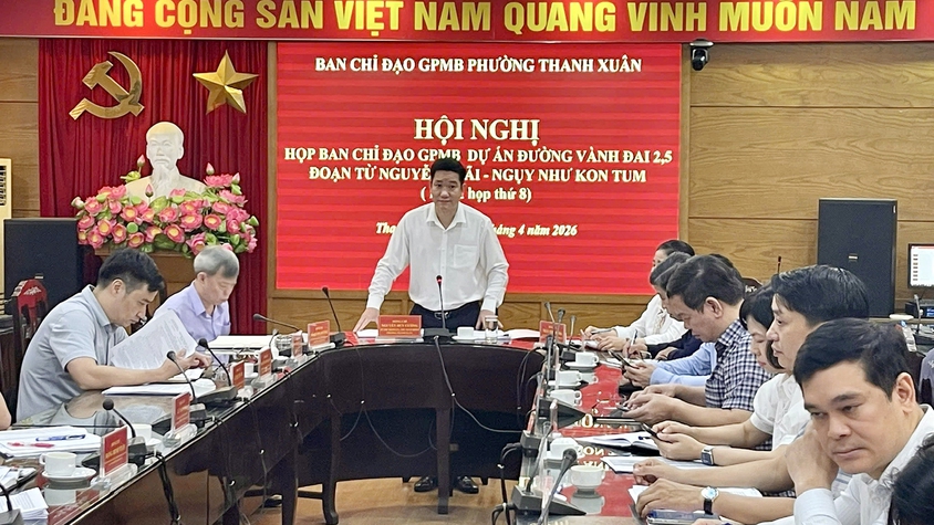 Ban Chỉ đạo GPMB đường Vành đai 2,5 đoạn qua phường Thanh Xuân tổ chức phiên họp “nước rút”
