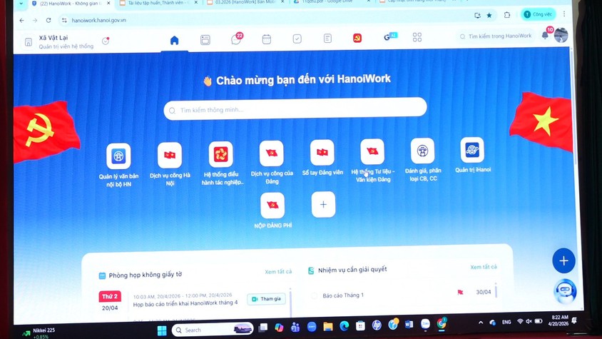 Xã Vật Lại tập huấn sử dụng hệ thống HanoiWork