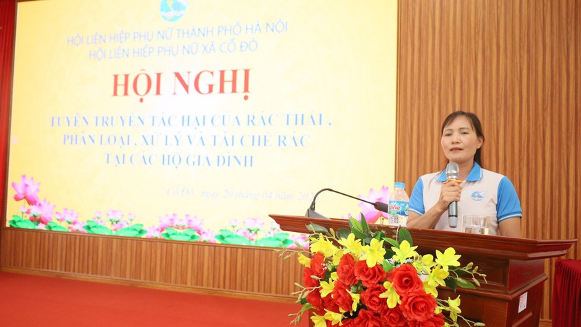 HỘI LIÊN HIỆP PHỤ NỮ XÃ CỔ ĐÔ TỔ CHỨC TUYÊN TRUYỀN PHÂN LOẠI VÀ XỬ LÝ RÁC THẢI SINH HOẠT TẠI HỘ GIA ĐÌNH