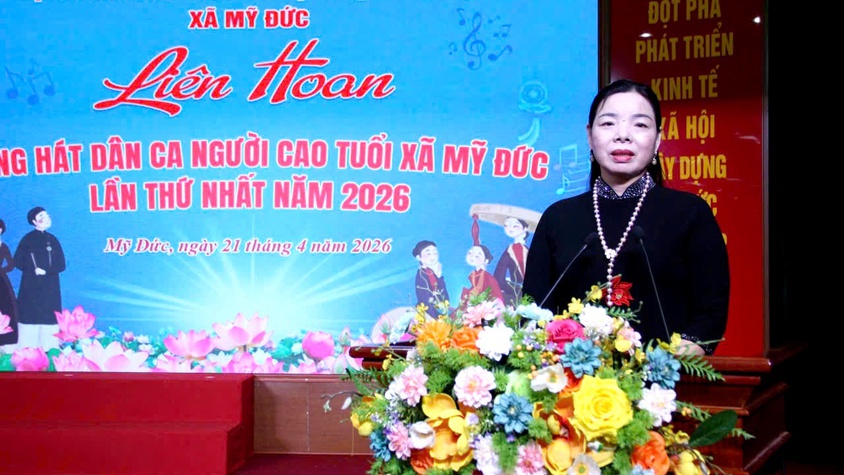 Hội người cao tuổi xã Mỹ Đức tổ chức liên hoan tiếng hát dân ca người cao tuổi lần thứ nhất năm 2026