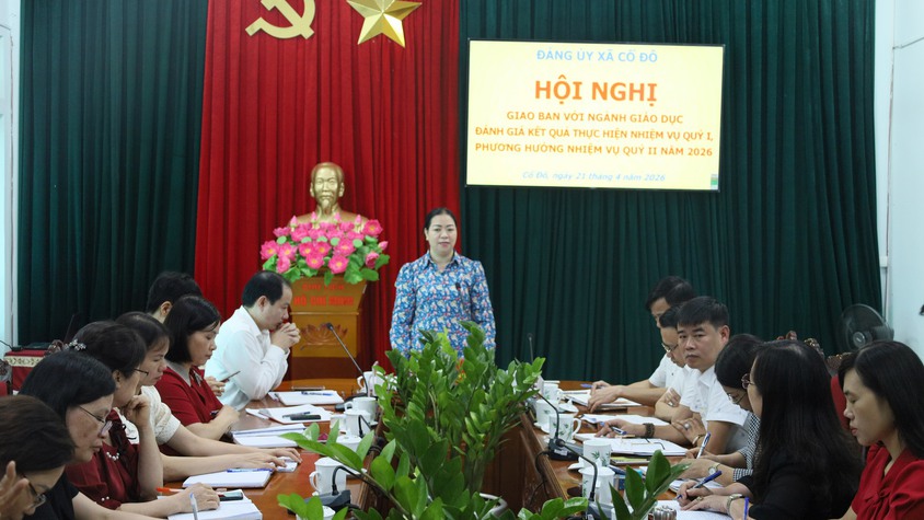 ĐẢNG ỦY XÃ CỔ ĐÔ TỔ CHỨC GIAO BAN NGÀNH GIÁO DỤC QUÝ I, TRIỂN KHAI NHIỆM VỤ QUÝ II NĂM 2026