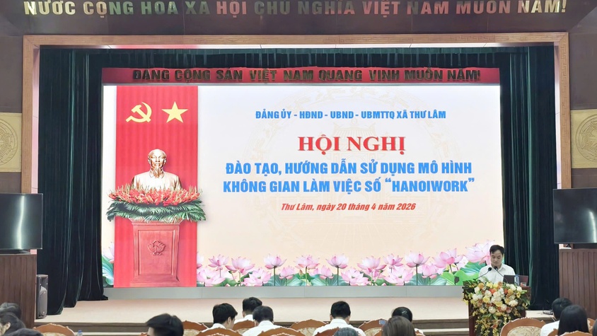 Đảng ủy – HĐND – UBND – UB MTTQ xã Thư Lâm tổ chức Hội nghị đào tạo, hướng dẫn sử dụng mô hình không gian làm việc số “Hanoiwork”.