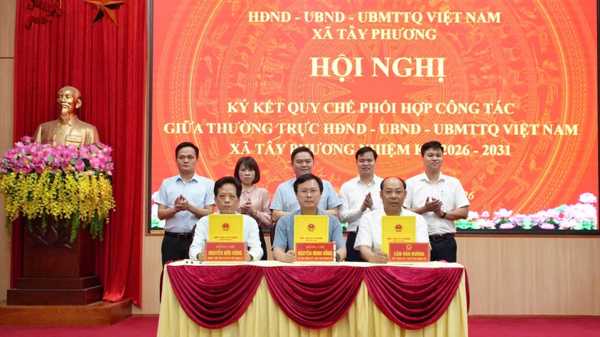 Tây Phương ký kết quy chế phối hợp giữa HĐND – UBND – MTTQ Việt Nam, tăng cường hiệu quả hoạt động nhiệm kỳ mới