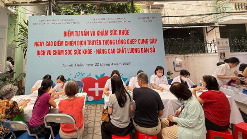 Phường Thanh Xuân tổ chức Ngày cao điểm “Chiến dịch truyền thông lồng ghép cung cấp dịch vụ chăm sóc sức khỏe, nâng cao chất lượng dân số năm 2026”