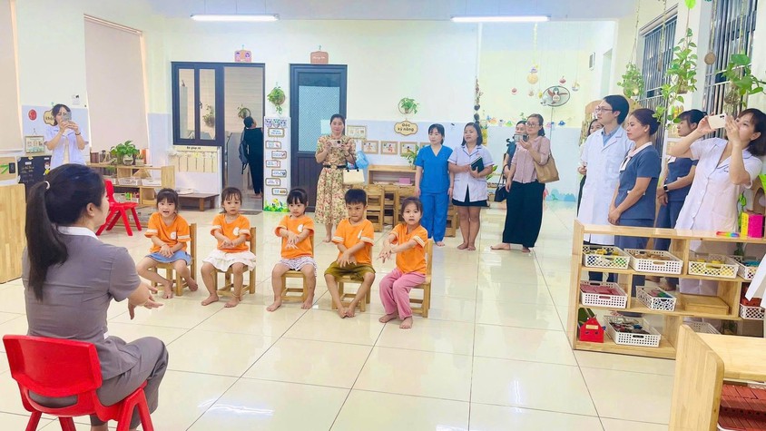 Các trường mầm non trên địa bàn xã tăng cường phòng, chống dịch bệnh tay chân miệng 