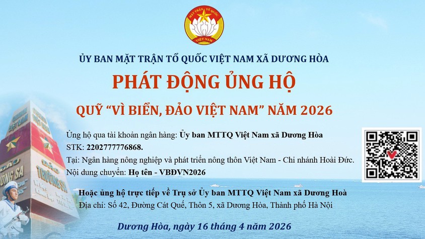 UB MTTQ xã Phát động ủng hộ Quỹ “Vì biển, đảo Việt Nam” năm 2026 
