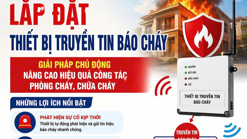 
Lắp đặt thiết bị truyền tin báo cháy - Giải pháp chủ động nâng cao hiệu quả công tác phòng cháy, chữa cháy