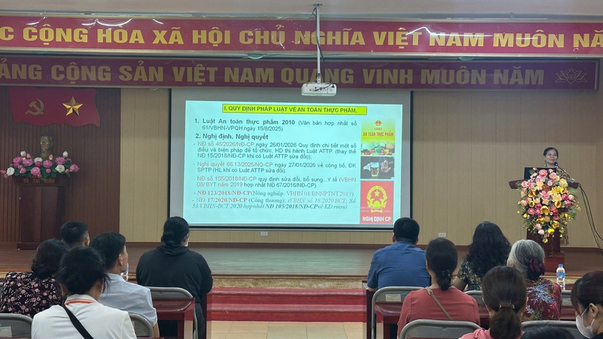 XÃ THANH TRÌ TỔ CHỨC TẬP HUẤN NÂNG CAO KIẾN THỨC AN TOÀN THỰC PHẨM NĂM 2026