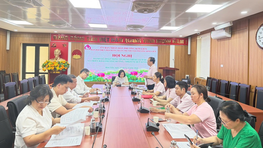Ban đại diện Hội đồng quản trị Ngân hàng Chính sách xã hội phường Kim Liên triển khai đánh giá hoạt động tín dụng quý I và triển khai phương hướng, nhiệm vụ quý II năm 2026