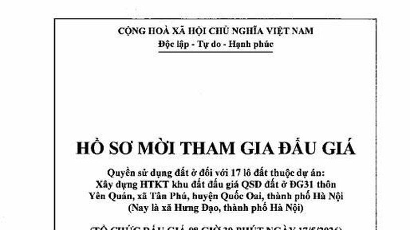 CÔNG TY ĐẤU GIÁ HỢP DANH SỐ 5 – QUỐC GIA
THÔNG BÁO MỜI THAM GIA ĐẤU GIÁ