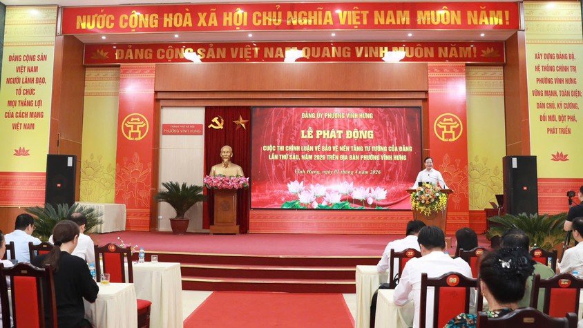 PHƯỜNG VĨNH HƯNG PHÁT ĐỘNG CUỘC THI CHÍNH LUẬN BẢO VỆ NỀN TẢNG TƯ TƯỞNG CỦA ĐẢNG LẦN THỨ SÁU, NĂM 2026.