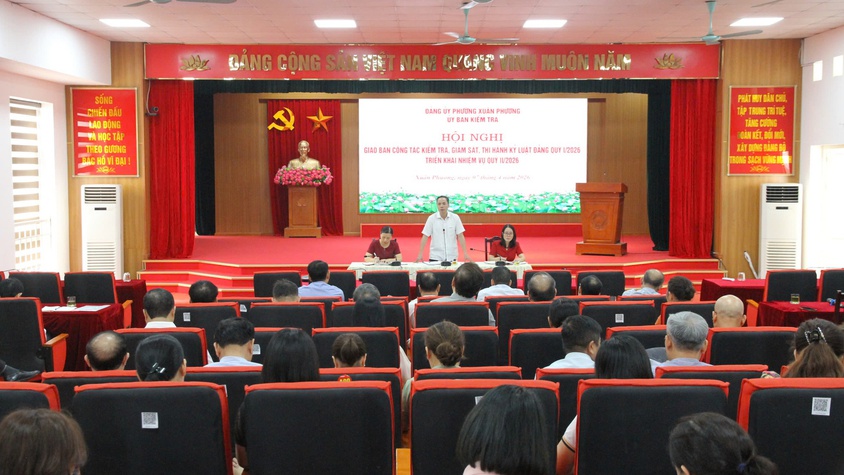 UBKT Đảng ủy phường Xuân Phương tổ chức hội nghị giao ban công tác kiểm tra, giám sát quý I năm 2026
