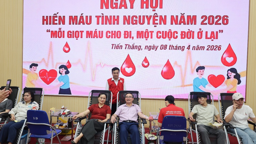 Tiến Thắng rực rỡ sắc đỏ trong ngày hội Hiến máu tình nguyện năm 2026