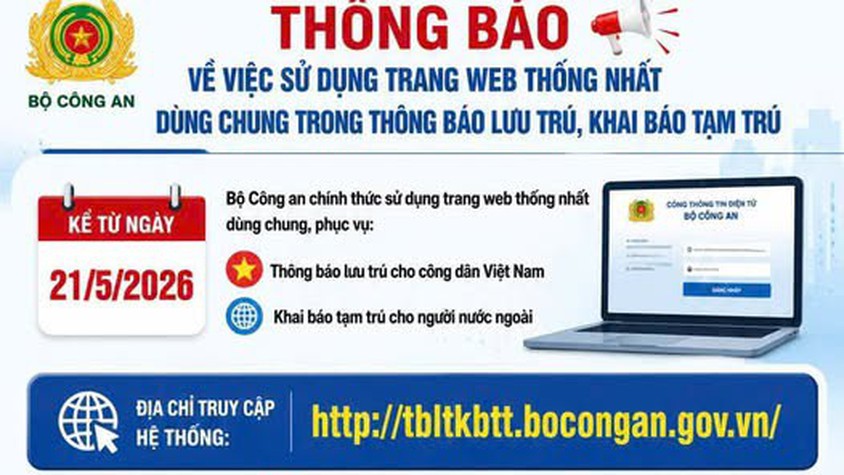 UBND PHƯỜNG CỬA NAM XIN THÔNG BÁO TỪ 21/5, KHAI BÁO LƯU TRÚ, TẠM TRÚ CHO NGƯỜI VIỆT NAM VÀ NGƯỜI NƯỚC NGOÀI TRÊN MỘT TRANG WEB CHUNG