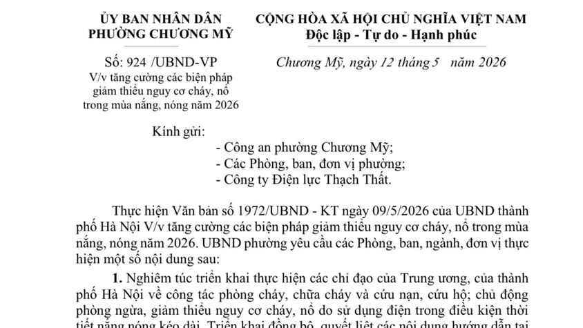 Phường Chương Mỹ tăng cường các biện pháp giảm thiểu nguy cơ cháy, nổ trong mùa nắng nóng năm 2026