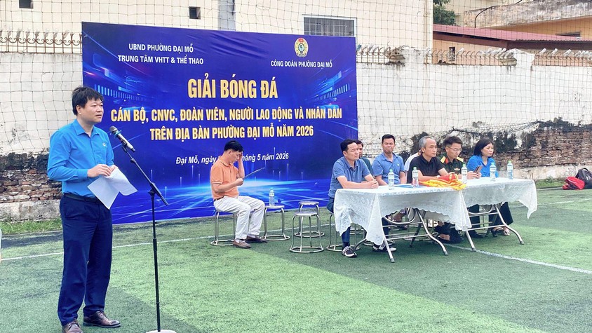 Phường Đại Mỗ tổ chức thành công Giải bóng đá cán bộ, công nhân viên chức, người lao động và Nhân dân trên địa bàn phường năm 2026