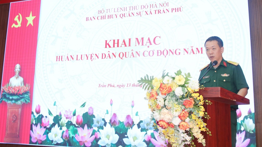 Ban Chỉ huy Quân sự xã Trần Phú tổ chức khai mạc huấn luyện lực lượng Dân quân cơ động năm 2026