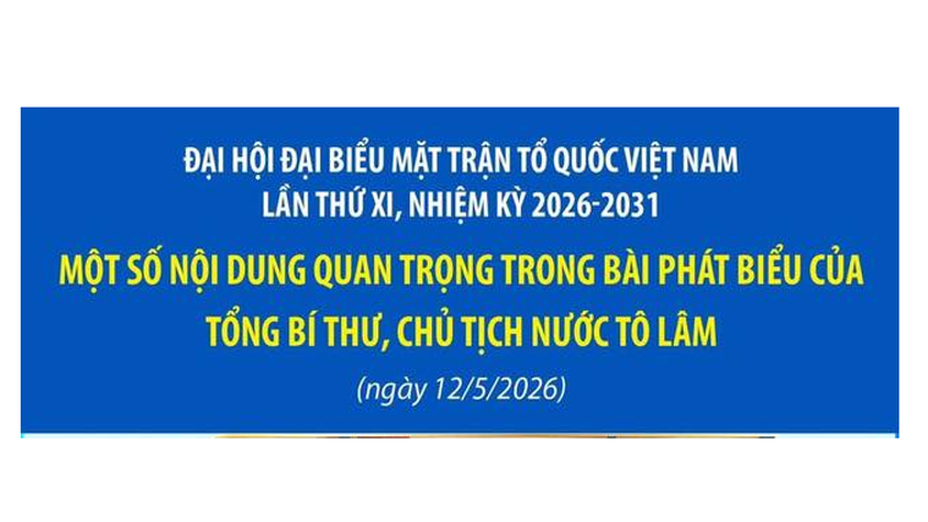 MỘT SỐ NỘI DUNG QUAN TRỌNG TRONG BÀI PHÁT BIỂU CỦA TỔNG BÍ THƯ, CHỦ TỊCH NƯỚC TÔ LÂM TẠI ĐẠI HỘI ĐẠI BIỂU TOÀN QUỐC MẶT TRẬN TỔ QUỐC VIỆT NAM LẦN THỨ XI, NHIỆM KỲ 2026-2031