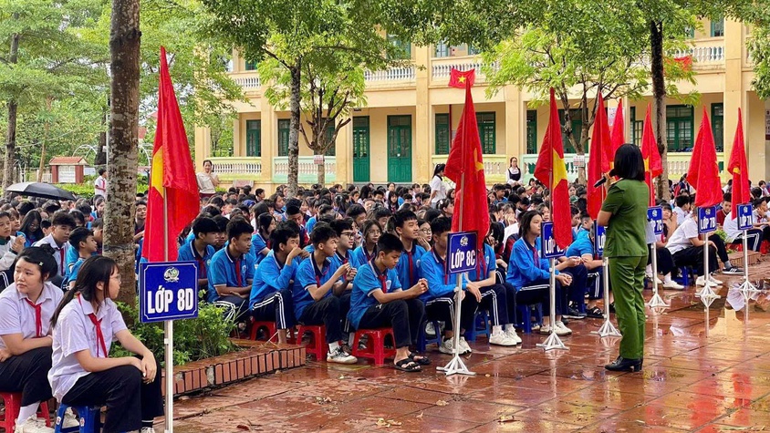 TUYÊN TRUYỀN PHÒNG CHỐNG ĐUA XE, GÂY RỐI TRẬT TỰ CÔNG CỘNG VÀ PHÒNG CHỐNG ĐUỐI NƯỚC CHO HỌC SINH TRƯỜNG THCS PHÙ LINH