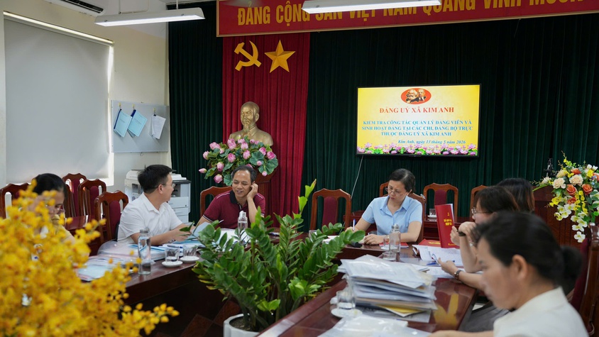 ĐẢNG ỦY XÃ KIM ANH TỔ CHỨC KIỂM TRA CÔNG TÁC ĐẢNG VIÊN TẠI CÁC CHI, ĐẢNG BỘ TRỰC THUỘC