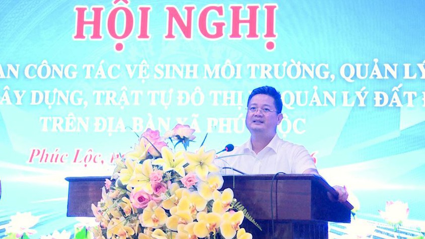 UBND xã Phúc Lộc tổ chức hội nghị giao ban công tác vệ sinh môi trường, quản lý trật tự xây dựng, trật tự đô thị và quản lý đất đai