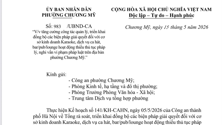 Phường Chương Mỹ tăng cường quản lý hoạt động kinh doanh karaoke, bar, pub, lounge trên địa bàn
