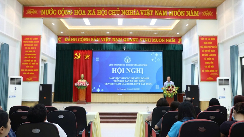 Xã Sơn Đồng tổ chức hội nghị tuyên truyền, phổ biến chính sách BHXH, BHYT đối với hộ kinh doanh