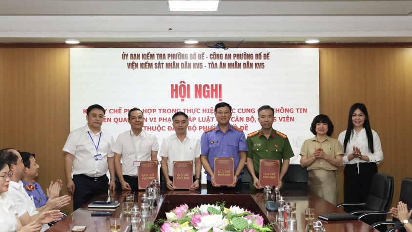 Ủy ban Kiểm tra Đảng ủy phường Bồ Đề ký kết quy chế phối hợp với các cơ quan nội chính: Siết chặt kỷ luật Đảng, tuyệt đối 