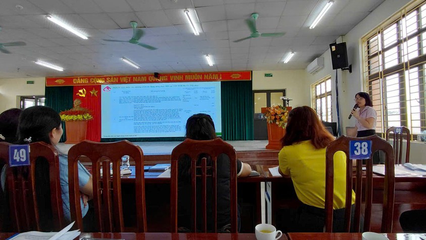 Phòng giao dịch NHCSXH Ba Vì tổ chức tập huấn nghiệp vụ cho các Hội đoàn thể nhận ủy thác trên địa bàn