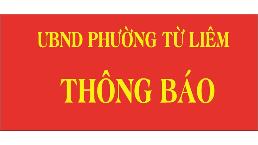 THÔNG BÁO Số:298 /TB-UBND , ngày 22 tháng 5 năm 2026 của UBND phường Từ Liêm