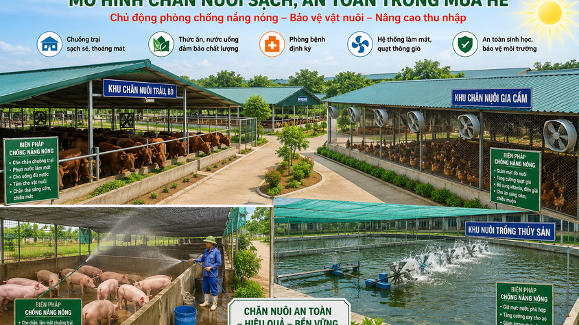 Chủ động phòng chống nắng nóng cho đàn vật nuôi và thủy sản