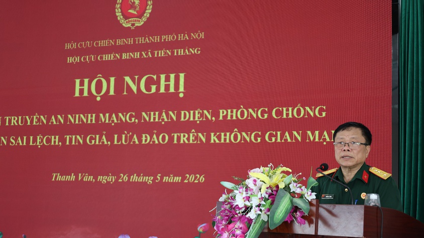 Hội Cựu chiến binh xã Tiến Thắng tổ chức hội nghị tuyên truyền an ninh mạng và phòng chống tội phạm trên không gian mạng