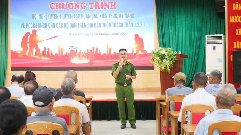 Hội nghị tuyên truyền các kiến thức, kỹ năng về PCCC và CNCH cho Nhân dân trên địa bàn các thôn Thạch Thán