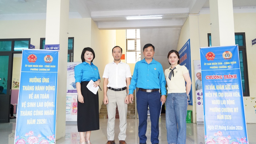 Phường Chương Mỹ tổ chức tập huấn an toàn, vệ sinh lao động và khám sức khỏe miễn phí cho đoàn viên Công đoàn