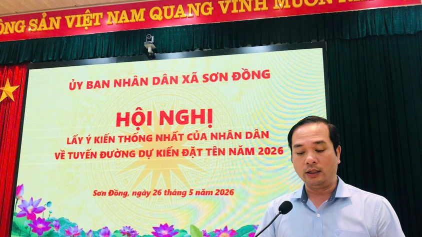 Hội nghị lấy ý kiến Nhân dân về tuyến đường dự kiến đặt tên trên địa bàn xã Sơn Đồng năm 2026