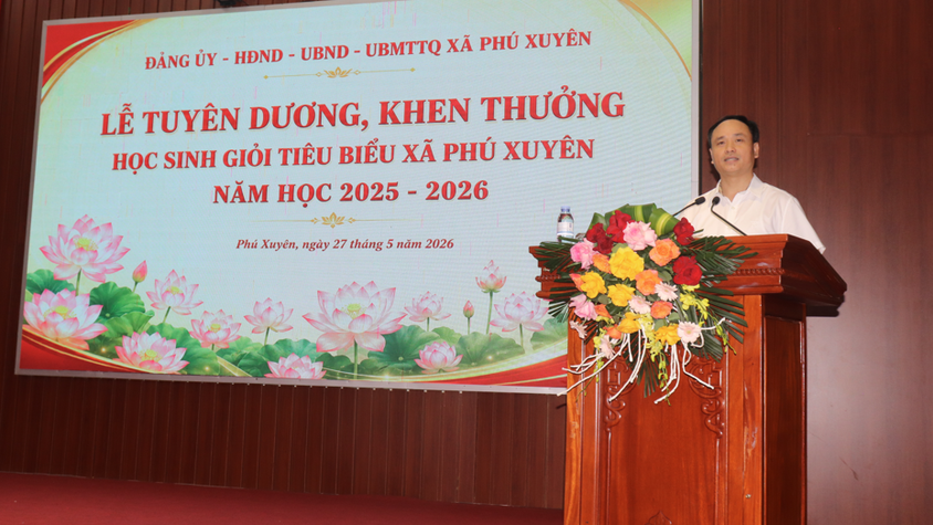 Phú Xuyên lan tỏa truyền thống hiếu học qua Lễ tuyên dương học sinh tiêu biểu năm học 2025 – 2026