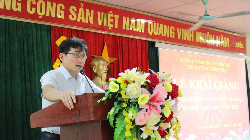 Phường Chương Mỹ khai giảng lớp bồi dưỡng nhận thức về Đảng cho học sinh THPT năm 2026