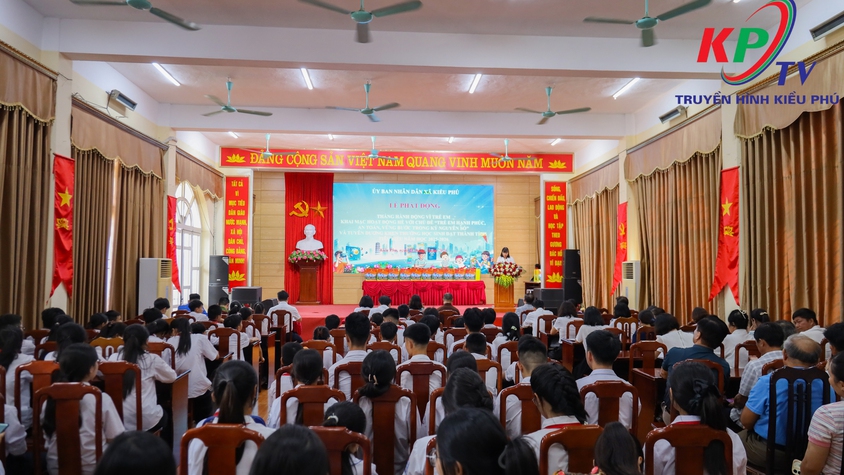 UBND xã Kiều Phú tổ chức Lễ phát động Tháng hành động vì trẻ em, khai mạc hoạt động hè và tuyên dương học sinh tiêu biểu năm học 2025 – 2026