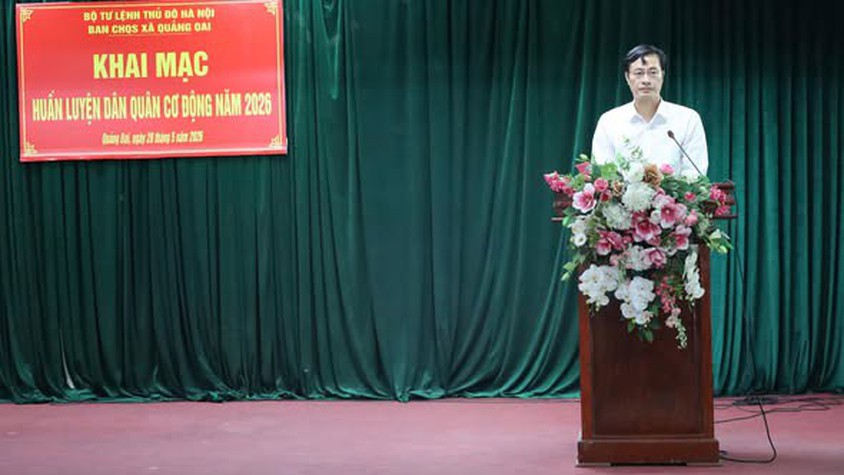 Quảng Oai khai mạc huấn luyện Dân quân cơ động năm 2026