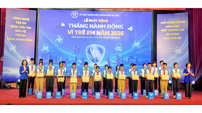 Hà Nội phát động Tháng hành động vì trẻ em năm 2026 với chủ đề: “Trẻ em hạnh phúc, an toàn, vững bước trong kỷ nguyên số”