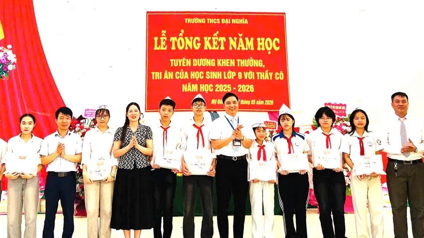 Trường THCS Đại Nghĩa tổ chức Lễ tổng kết năm học 2025 - 2026 và tri ân cho học sinh khối 9