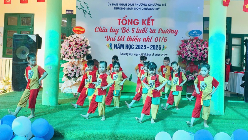Trường Mầm non Chương Mỹ tổng kết năm học 2025 - 2026, chia tay các bé 5 tuổi ra trường
